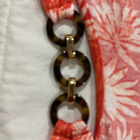 Michael Kors Womens Size Large Beaded‎ Ring Detail Tank Top Sleeveless Tropical - Picture 10 of 11